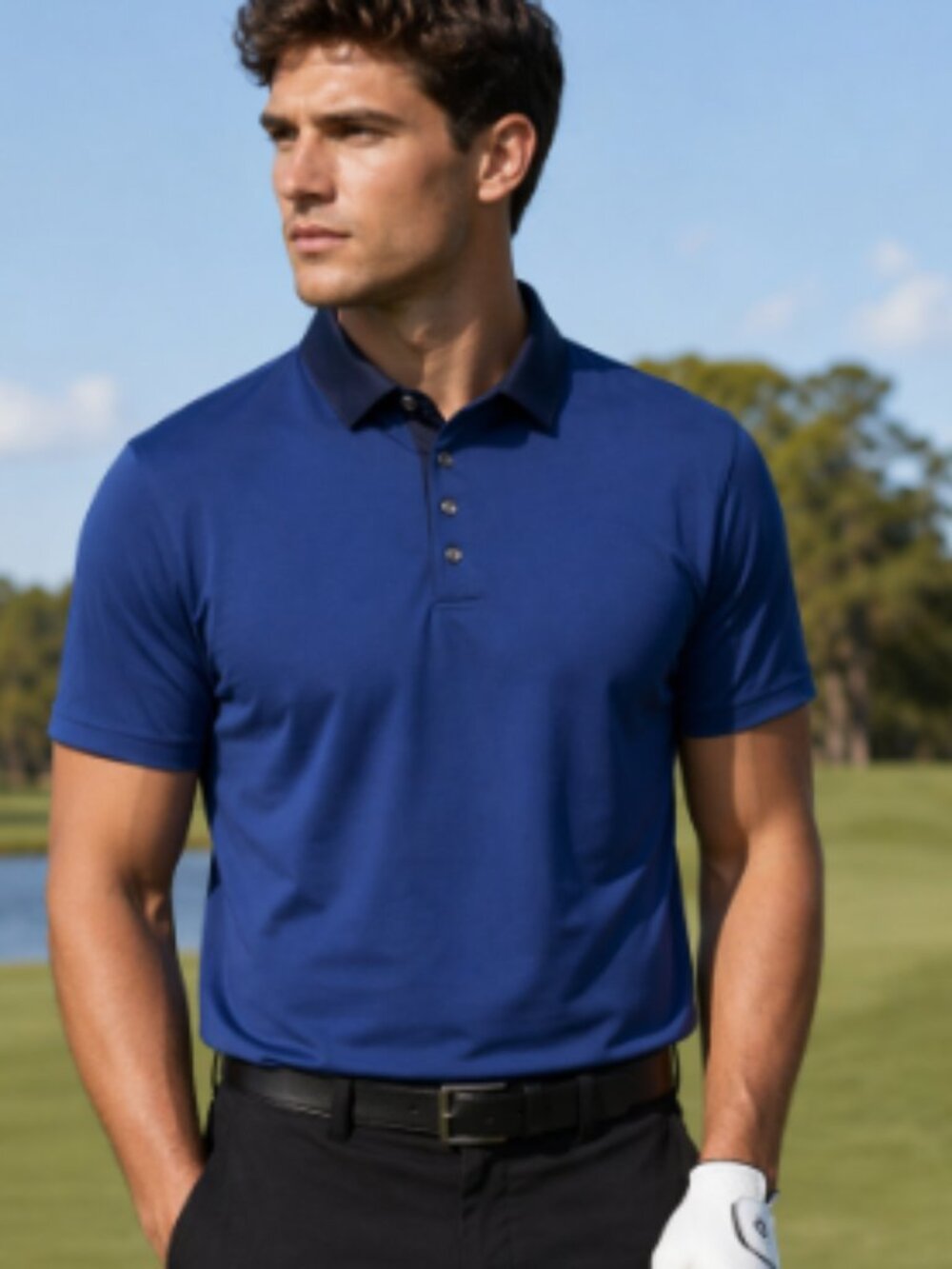 Greyson Men’s Striped Performance Polo Size Medium